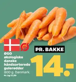 Netto ØGO økologiske danske håndsorterede gulerødder tilbud