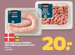 Netto Velsmag dansk medister eller hakket grisekød 8-12% tilbud