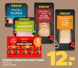 Netto TULIP Pålækker pålæg eller salami-hapser tilbud