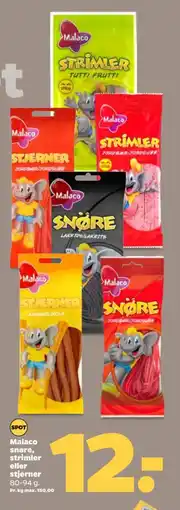 Netto Malaco snøre strimler eller stjerner tilbud