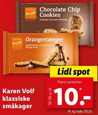 Lidl Karen Volf Klassiske Småkager 120-150 g tilbud
