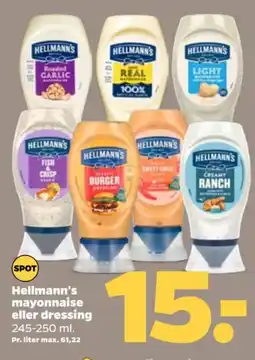 Netto HELLMANN'S mayonnaise eller dressing tilbud
