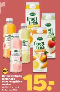 Netto Rynkeby Rigtig lemonade eller Frugtfrisk nektar tilbud