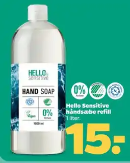 Netto Hello Sensitive håndsæbe refill tilbud
