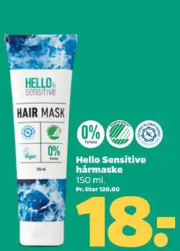 Netto Hello Sensitive hårmaske tilbud