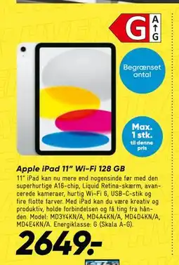 Bilka Apple iPad 11” Wi-Fi 128 GB tilbud