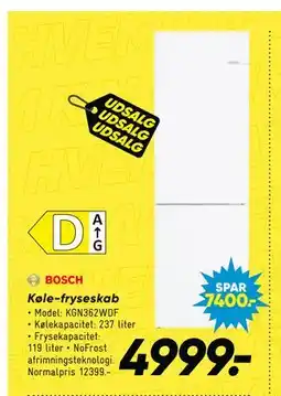 Bilka Køle-fryseskab tilbud