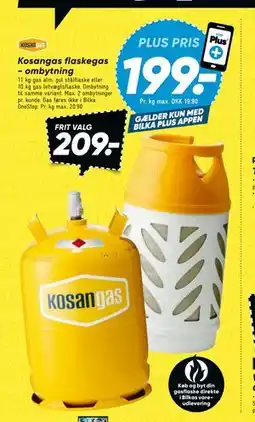 Bilka Kosangas flaskegas - ombytning tilbud