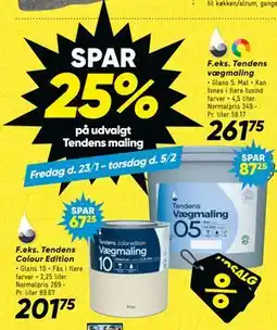 Bilka SPAR. 25%. på udvalgt Tendens maling tilbud