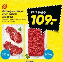 Bilka Økologisk ribeye eller hakket oksekød tilbud