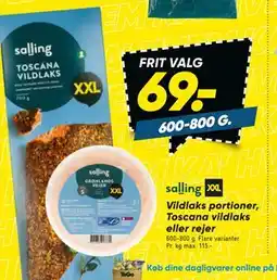 Bilka Vildlaks portioner, Toscana vildlaks eller rejer tilbud