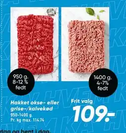 Bilka Hakket okse- eller grise-/kalvekød tilbud
