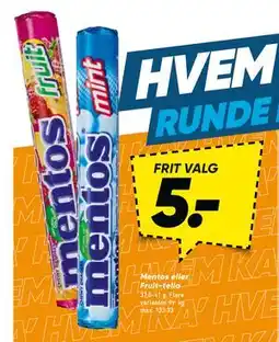 Bilka Mentos eller Fruit-tella tilbud