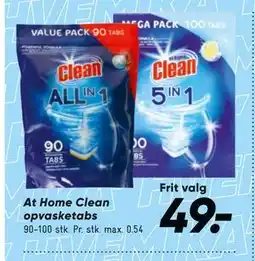 Bilka At Home Clean opvasketabs tilbud
