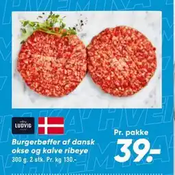 Bilka Burgerbøffer af dansk okse og kalve ribeye tilbud