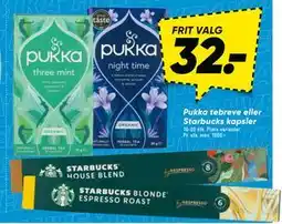 Bilka Pukka tebreve eller Starbucks kapsler tilbud