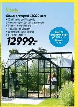 Bilka Sirius orangeri 13000 sort tilbud