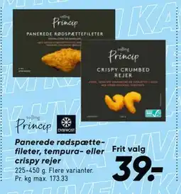 Bilka Panerede rødspættefileter, tempura- eller crispy rejer tilbud