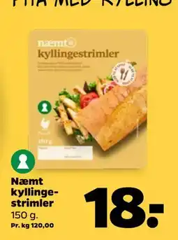 Netto Næmt kyllingestrimler tilbud