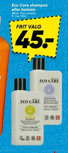 Bilka Eco Care shampoo eller balsam tilbud