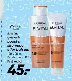 Bilka Elvital growth booster shampoo eller balsam tilbud
