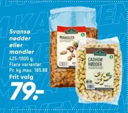 Bilka Svansø nødder eller mandler tilbud
