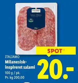 Lidl Milanesiskinspireret salami tilbud