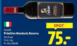 Lidl Primitivo Manduria Reserva tilbud