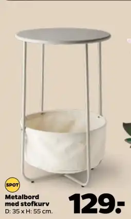 Netto Metalbord med stofkurv tilbud