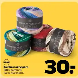 Netto Rainbow akrylgarn tilbud