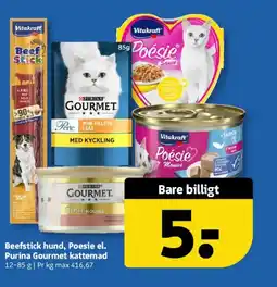 Løvbjerg Beefstick hund, Poesie el. Purina Gourmet kattemad tilbud