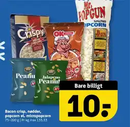 Løvbjerg Bacon crisp, nødder, popcorn el. micropopcorn tilbud