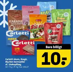 Løvbjerg Carletti skum, Dragé, Big Ben karmaeller el. chokopålæg tilbud