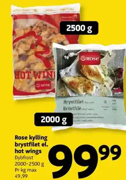 Løvbjerg Rose kylling brystfilet el. hot wings tilbud