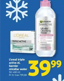 Løvbjerg L'oreal triple active el. Garnier micellar water tilbud
