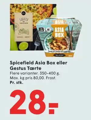 SPAR Spicefield Asia Box eller Gestus Tærte tilbud