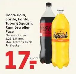 SPAR Coca-Cola, Sprite, Fanta, Tuborg Squash, Ramlösa eller Fuze tilbud