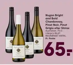 SPAR Nugan Bright and Bold Chardonnay, Pinot Noir, Pinot Grigio eller Shiraz tilbud