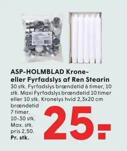 SPAR ASP-HOLMBLAD Krone- eller Fyrfadslys af Ren Stearin tilbud