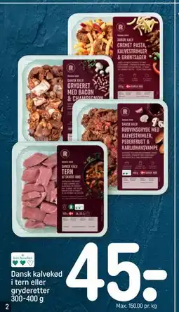 REMA 1000 Dansk kalvekød i tern eller gryderetter 300-400 g tilbud
