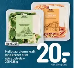 REMA 1000 Møllegaard grøn kraft med kerner eller spicy coleslaw 205-335 g tilbud