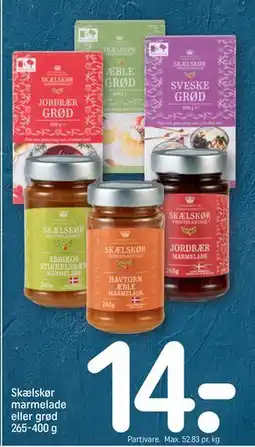 REMA 1000 Skælskør marmelade eller grød 265-400 g tilbud