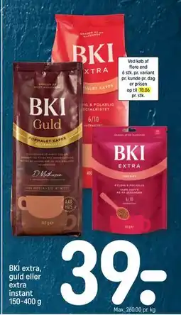 REMA 1000 BKI extra, guld eller extra instant 150-400 g tilbud