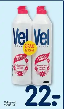 REMA 1000 Vel opvask 2x500 ml tilbud
