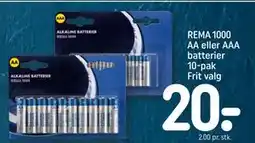 REMA 1000 REMA 1000 AA eller AAA batterier 10-pak Frit valg tilbud