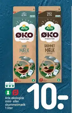 REMA 1000 Arla økologisk mini- eller skummetmælk 1 liter tilbud