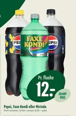 Min Købmand Pepsi, Faxe Kondi eller Mirinda tilbud