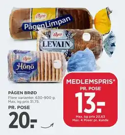 MENY PÅGEN BRØD tilbud