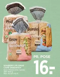 MENY KOHBERG VELSMAG CAFÉ SANDWICH tilbud