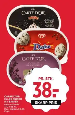 MENY CARTE D’OR ELLER FRISKO IS I BÆGER tilbud